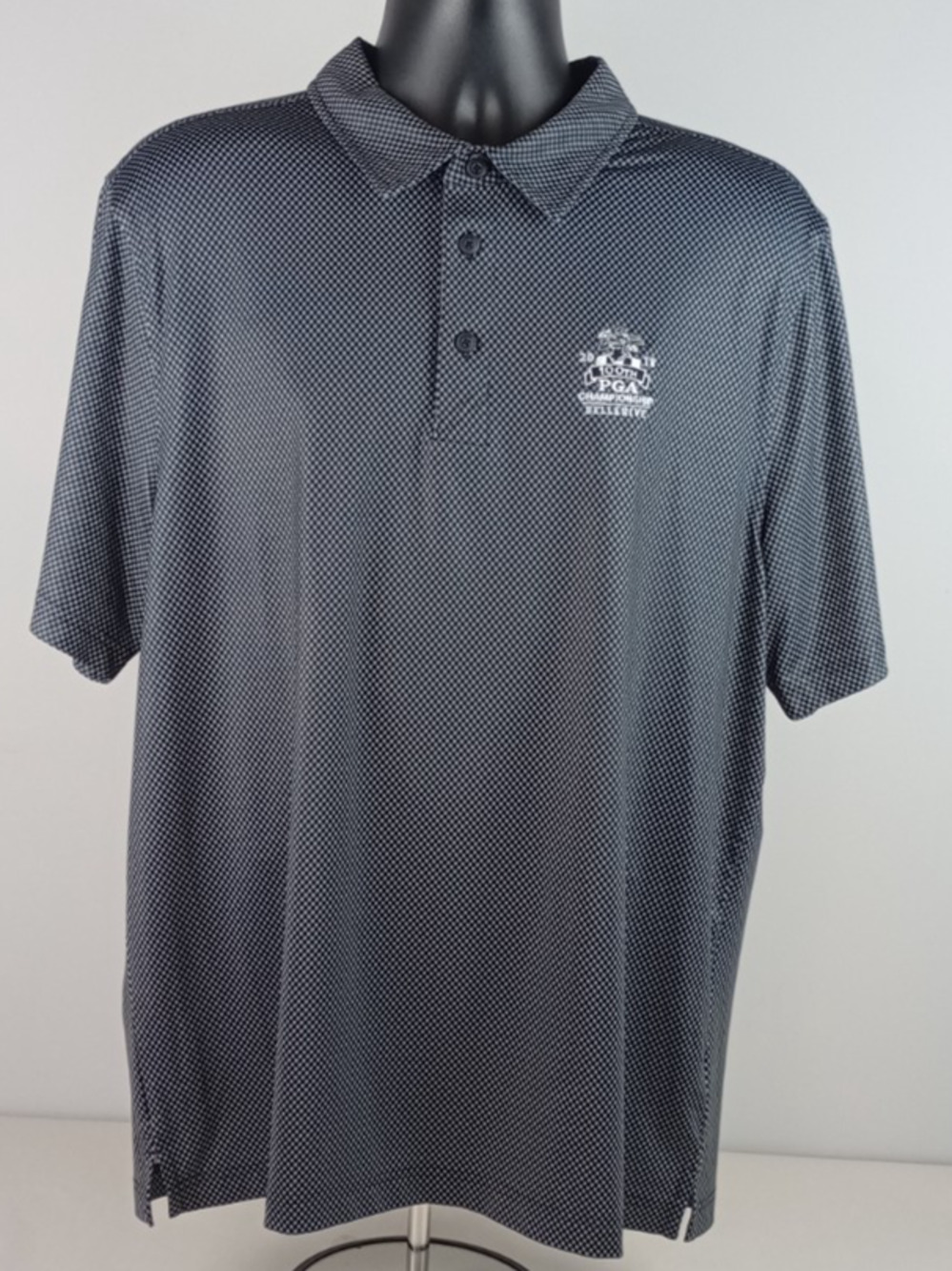 Cutter & Buck Men's L 2018 100th PGA Championship Black Gray Polo Shirt